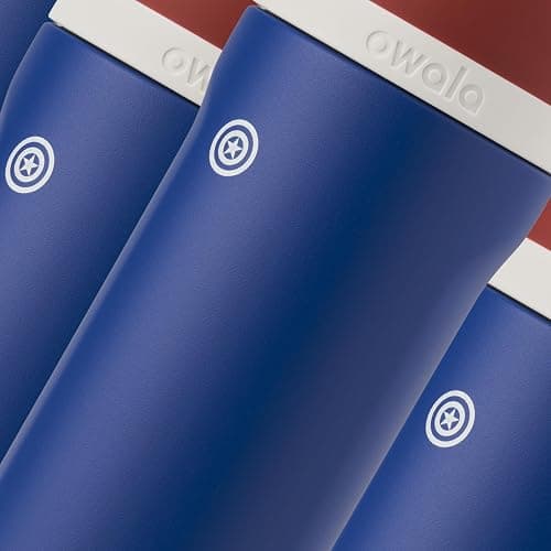 Owala Marvel FreeSip Insulated Stainless Steel Water Bottle with Straw for Sports and Travel, BPA-Free Sports Water Bottle, 24 oz, Captain America thumbnail 5