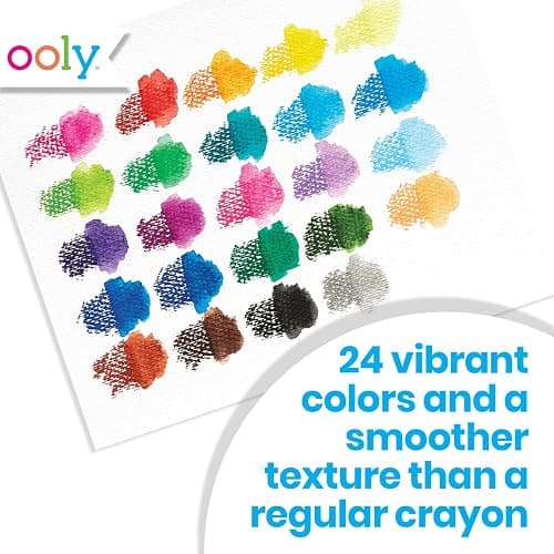 Ooly Smooth Stix Gel Crayons for Kids and Adults with Paint Brush - Set of 24 Watercolor Rainbow Crayons for Glass and Paper with Case, Twist-Up Gel Crayon Set, Kids Stocking Stuffers thumbnail 5