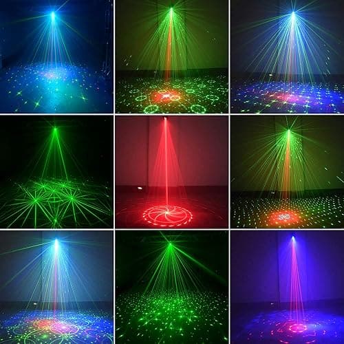 Laser Lights Show Projector - Sound Activated Strobe & Disco Ball DJ Lights for Christmas, Halloween, Glow Party Decor - R50-NB thumbnail 2