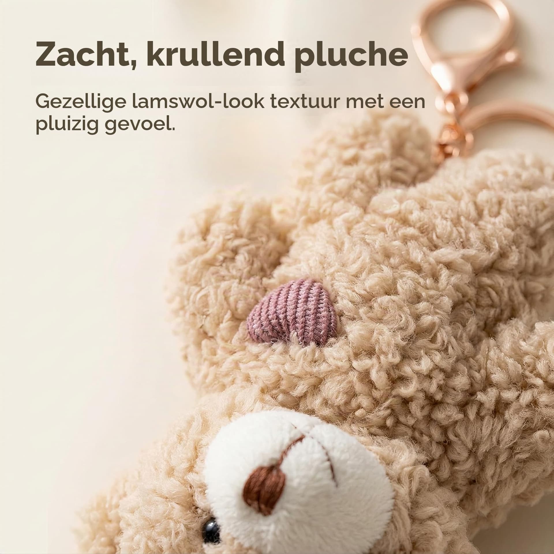 BWESOO Brown Bear Keychain, Stuffed Bag Pendant, Rabbit Keychain, DIY Trinket Dog Keychain Car Pink Heart Teddy Bears Car thumbnail 3