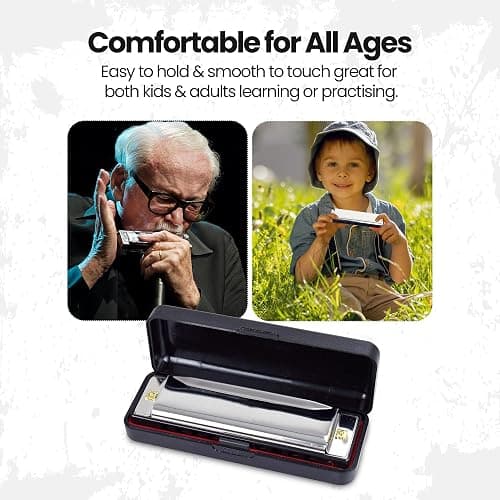 Albert Austin Harmonica Stainless Steel Adults Kids Harmonica for Beginners Students Professionals 10 Holes C Tuned Mouth Organ Musical Instrument for Folk Music Lovers Holiday Parties Birthdays thumbnail 2