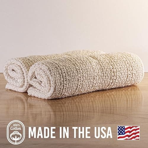Country Cottons Old Fashion 100% Cotton Made in The USA Highly Absorbent Kitchen Towels - Set of 2-24"x15" - Natural thumbnail 7