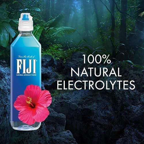 FIJI Natural Artesian Bottled Water 700mL / 23.7 Fl Ounce (Pack of 12) - Sports Cap - 100% Natural Electrolytes thumbnail 4
