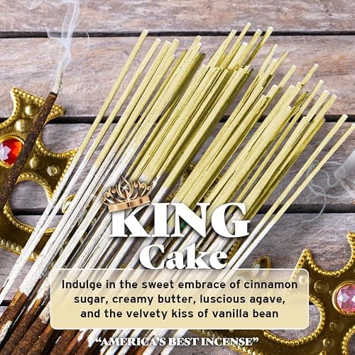 Wild Berry Incense Sticks - King Cake - Delectable Cinnamon Sugar Scent with Vanilla - Hand Dipped in The USA (100 Count) thumbnail 3