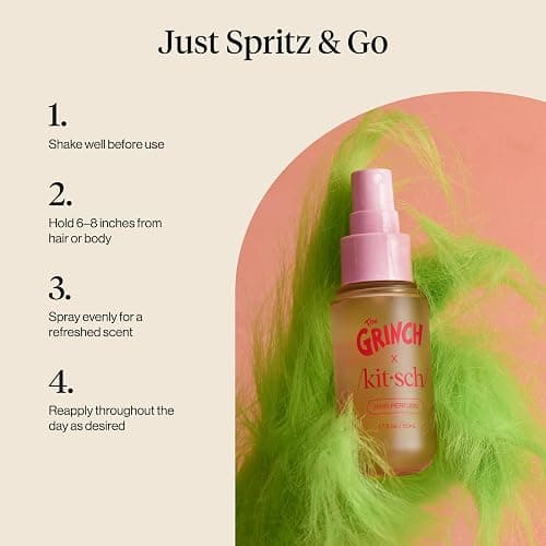 Kitsch Hair Perfume for Women - Clean, Deodorizing & Patented Odor-Eliminating Technology Hair Spray & Body Mist - Freshen Hair, Body & Pillows - Warm Cookie-Scented Hug - 50mL thumbnail 6