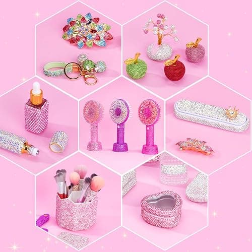 Atifober 69000Pcs 48 Colors Bedazzler Kit with Rhinestones and Tools, 3mm Bling Bedazzle Gems for Crafting Flat Back Crystal Resin Jelly Rhinestones with 3pcs B7000 Glue for Book Clothes Shoes Decor thumbnail 6