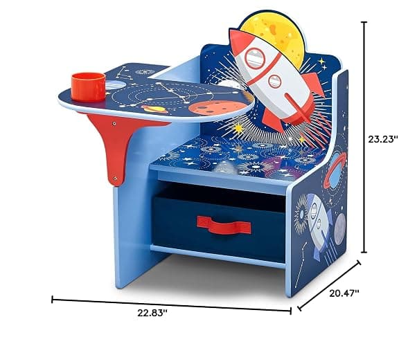 Delta Children Space Adventures Chair Desk with Storage Bin - Ideal for Arts & Crafts, Snack Time, Homeschooling, Homework & More - Greenguard Gold Certified, Blue thumbnail 3