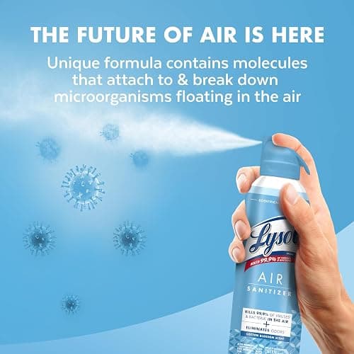Lysol Air Sanitizer Spray with Bacterial Odor Eliminator for Home & Office, Sanitizing Air Spray, Air Freshener Alternative, Simple Fresh + Cotton Blossom + Lavender Sky, 10 oz (Pack of 3) thumbnail 4