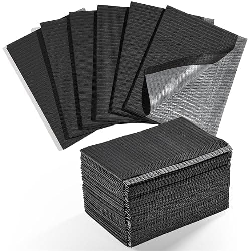 Makartt Disposable Nail Mats: 50Pcs Fordable Nail Paper Towels for Table Acrylic Practice Sheet 3 Ply Waterproof Nail Art Table Mats Clean Pads for Salon Manicure Tattoo Black - Image 1