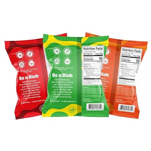Blobs Gummy Candy - 2g Sugar Healthy Gummies - Low Net Carb & Low Calorie - No Sugar Alcohols, Vegan, Gluten Free, No Dyes - Variety Snack Pack for Kids & Adults (Pack of 6) thumbnail 5
