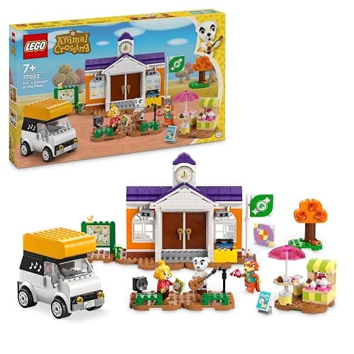LEGO Animal Crossing K.K.’s Concert in the Plaza Building Toy for 7 Plus Year Old Girls and boys, with Café Playset, Figures and Vehicle from the Video Games, Pretend Play Gift for Kids 77052 - Image 1