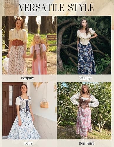 Scarlet Darkness Renaissance Skirt Maxi Long Skirts for Women High Waist A Line Skirt thumbnail 5