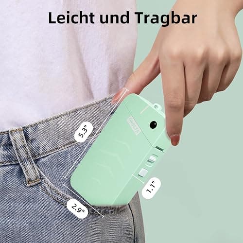 ORGSTA S001 Etikettendrucker Selbstklebend Etikettiergerät Bluetooth 2000 mAh Etikettiermaschinen Beschriftungsgerät Ettikettiergeraet Label Printer Sticker Maker Weihnachten thumbnail 3