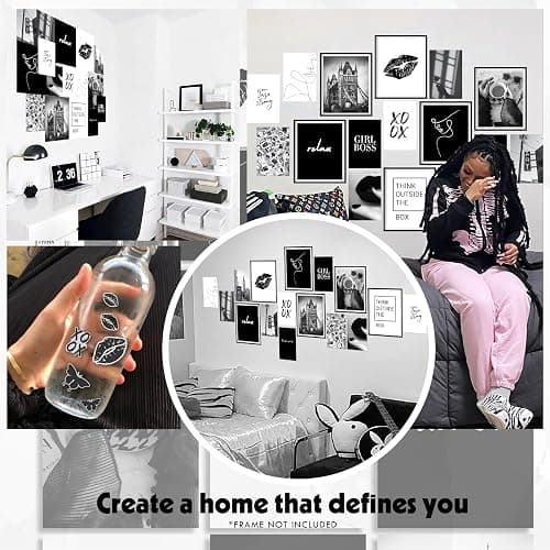 97 Decor Black and White Posters for Room Aesthetic - Black and White Wall Decor, Boy Play Bunny Art Prints, Retro Trendy Posters for Teen Girls Dorm Bedroom Office Decoration (8x10 UNFRAMED) thumbnail 3