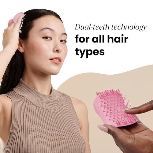 Tangle Teezer Scalp & Shampoo Hairbrush, to Exfoliate, Massage, and Cleanse, for All Hair Types, Pretty Pink thumbnail 3