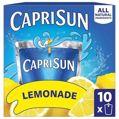Capri Sun Drink, 10 ct Box Lemonade, 6 fl oz Pouches | for School Lunches and On-the-Go Hydration, All Natural Ingredients, No Artificial Colors, Flavors Or Preservatives - Image 1