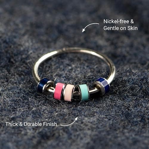 STORYJEWELLERY Fidget Ring, Anxiety Rings for Women, Spinner Ring, Silent Spinning Stress Rings, Fidget Jewelry, Womens Gifts thumbnail 3