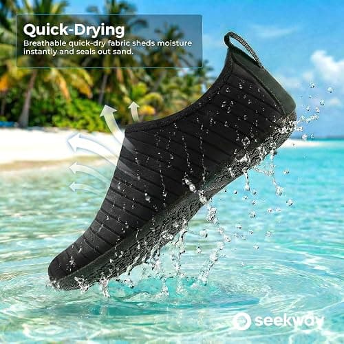 SEEKWAY Water Shoes Women Men Adult Quick-Dry Aqua Socks Barefoot Non Slip for Beach Swim River Pool Lake surf Black SK002(U) thumbnail 4