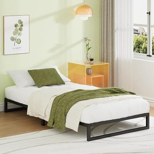 EMODA 7 Inch Twin Bed Frames No Box Spring Needed, Heavy Duty Metal Twin Platform Bed Frame, Noise Free, Easy Assembly, Black thumbnail 7