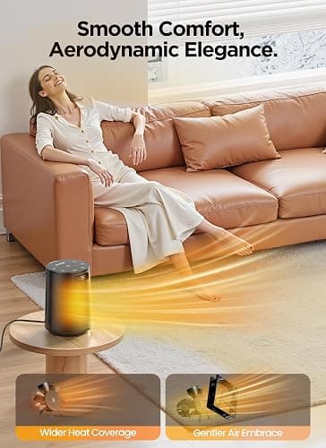 GiveBest Space Heater, Electric Portable Heaters for Indoor Use with Thermostat and Remote, 70°Oscillation, Digital Display, 12H Timer, 1500W PTC Ceramic Fast Safety Heat for Office Bedroom Home Desk thumbnail 4
