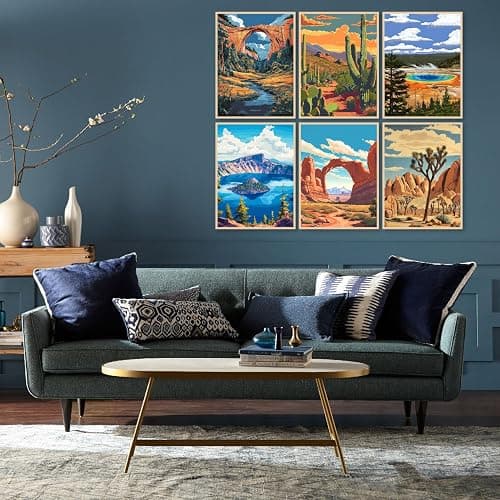 Canrichshop 6 Pack National Park Diamond Painting Kits for Adults,Lanscape Diamond Art Kits Beginner,5D Full Drill Diamond Dot,Gem Art Crafts for Adults Wall Decor 12x16inch thumbnail 5