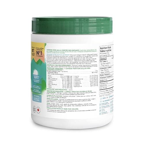 Organika Canadian-Made Enhanced Collagen Powder - for Healthy Hair, Skin, Nails, and Joints. Hydrolyzed Protein Peptides for Better Absorption- Grass-Fed, Non-GMO- Unflavoured- 500g - Unflavoured - 500 g (Pack of 1) thumbnail 2