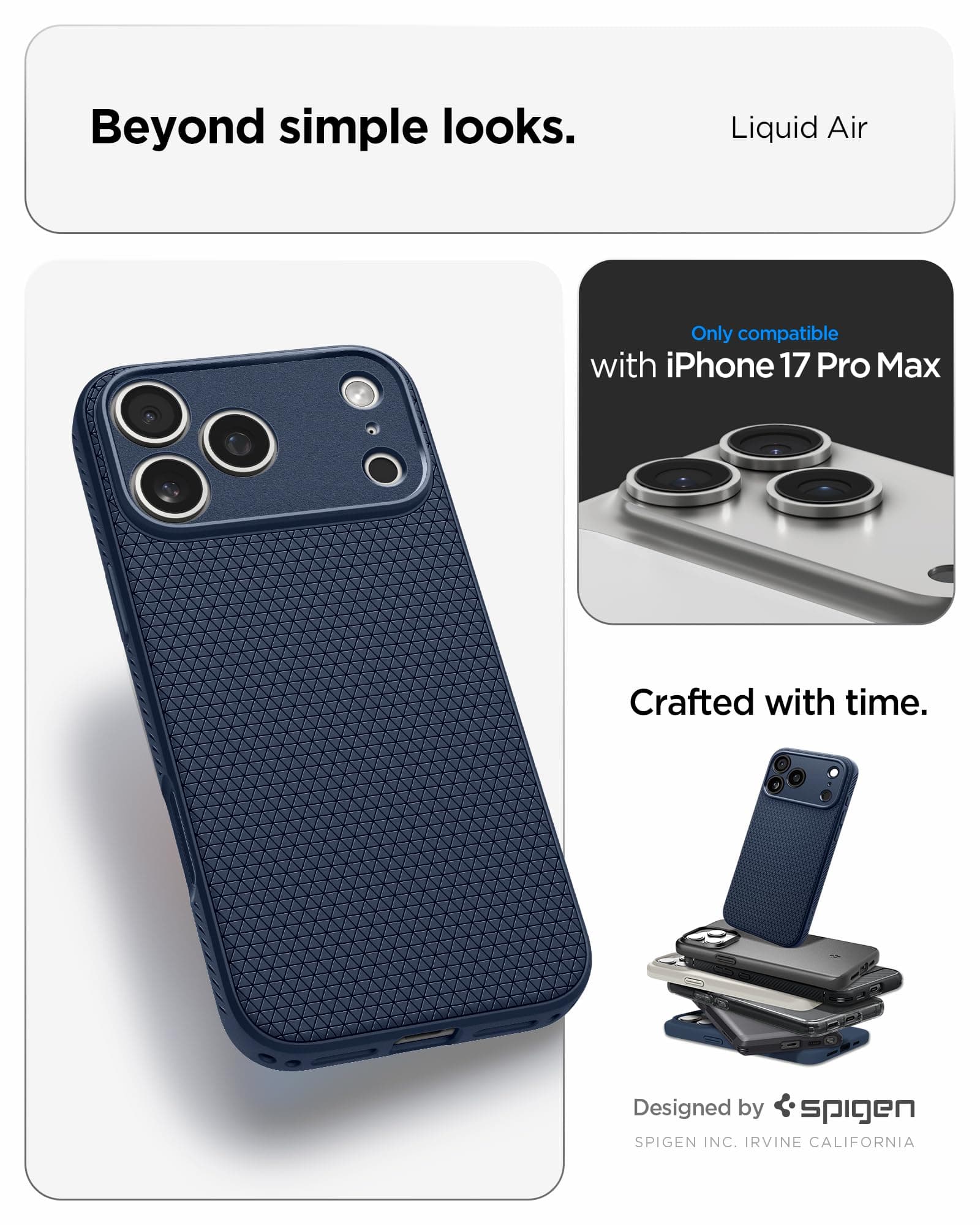 Spigen Funda iPhone 17 Pro MAX, Liquid Air, diseñada para Apple iPhone 17 Pro MAX - Azul Marino thumbnail 2