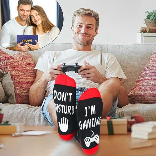 Kelool Do Not Disturb I'm Gaming Socks,Men Gifts for Men Teen Boys Dad Him Son Fathers,Valentines Christmas Stocking Stuffers thumbnail 2