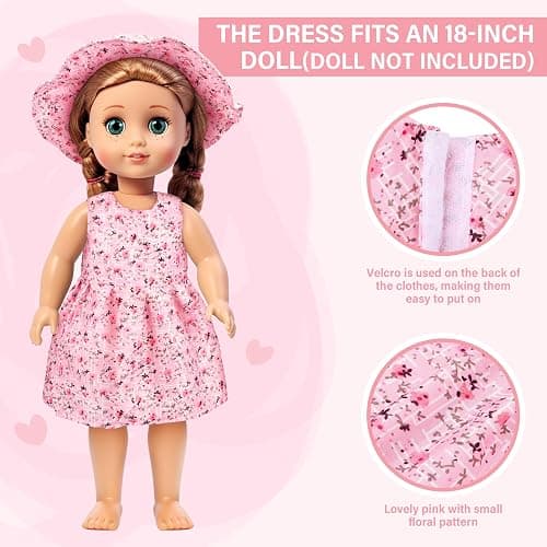 XFBB Doll Suitcase Travel Set, 18 inch Doll Clothes and Accessories - 28 Pcs Travel Pillow, Unicorn Bag, Sunglasses, Camera, Computer, Phone, Passport, Birthday Gift for Age 3 4 5 6 Year Old Girls thumbnail 6
