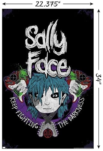 Sally Face - Crossed Guitars Wall Poster, 34L" x 22.4W", Unframed Version thumbnail 3