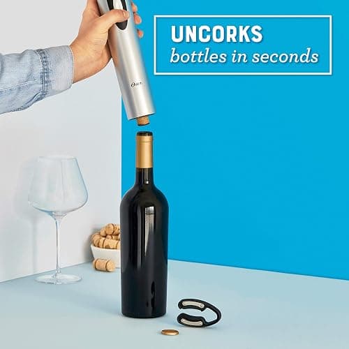 Oster Cordless Electric Wine Bottle Opener with Foil Cutter, Silver thumbnail 5