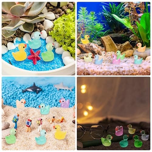 CRTWDMAN 240Pcs Luminous Mini Resin Ducks,Tiny Duck Glow in The Dark,Little Ducks,Small Ducks to Hide,Miniature Figures for Party Favor thumbnail 6