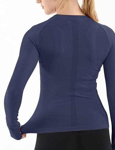 MathCat Seamless Workout Shirts for Women Long Sleeve Yoga Tops Sports Running Shirt Breathable Athletic Top Slim Fit XS-XL thumbnail 2