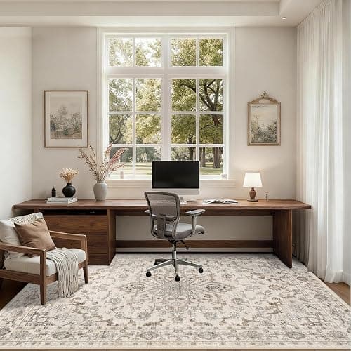 ExpediX 5x7 Area Rugs Living Room: Washable Rug for Bedroom Brown Beige | Boho No Slip Stain Resistant Rug Soft Indoor Decor Floor Floral 5x7 Area Rugs for Dining Room, Nursery, Hallway, Home Office thumbnail 6