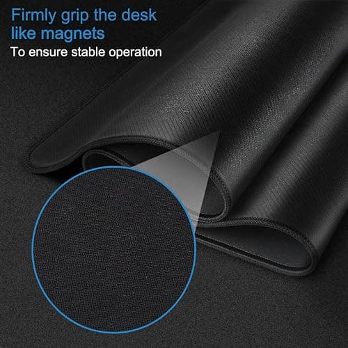 Extra Large Mouse Pad 31.5 x 11.8 in, Gaming Mousepad with Stitched Edges, Premium Microfiber Cloth Surface, Waterproof Non-Slip Base Keyboard Desk Mat for Home Office Gaming, Black - Black - 31.5L x 11.8W inches thumbnail 3