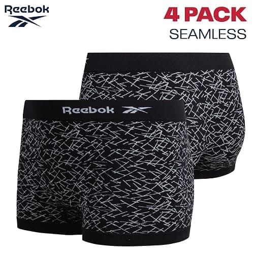 Reebok Womens Boyshorts Underwear - 4 Pack Plus Size 3" Inseam Stretch Performance Boyshort Seamless Underwear for Women thumbnail 3