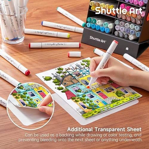 Shuttle Art 89 Colors Alcohol Markers, 88 Colors Dual Tip Art Marker Set Plus 1 Colorless Blender with Marker Case Perfect for Illustration Students Adult Coloring Sketching thumbnail 6