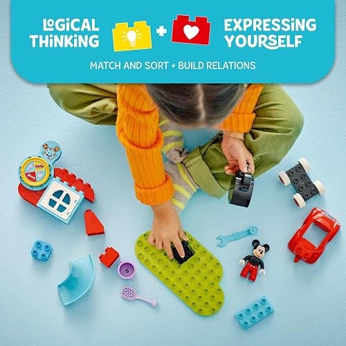 LEGO DUPLO Disney Mickey Mouse Clubhouse & Car Building Kit - Color Sorting Sensory Toy with Spinning Wheel - Toy for Toddlers, Girls, and Boys, Ages 2+ - Birthday Gift for Preschoolers - 10454 thumbnail 3