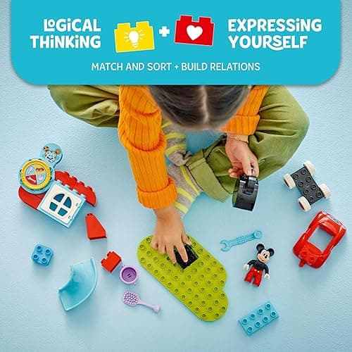 LEGO DUPLO Disney Mickey Mouse Clubhouse & Car Building Kit - Color Sorting Sensory Toy with Spinning Wheel - Toy for Toddlers, Girls, and Boys, Ages 2+ - Birthday Gift for Preschoolers - 10454 thumbnail 3