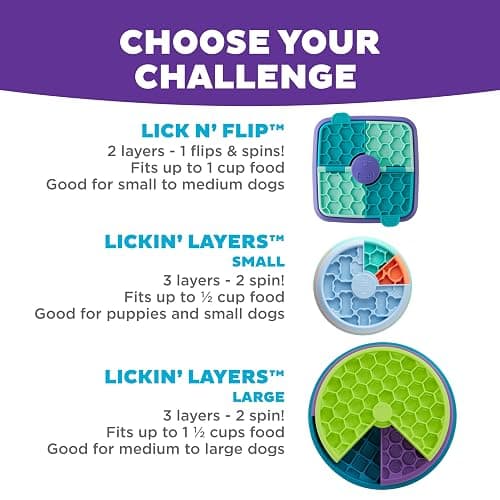 Outward Hound by Nina Ottosson Lickin’ Layers Small 3-in-1 Dog Puzzle Feeder, Lick Mat & Slow Bowl – Puppy Enrichment Toy for X-Small & Small Dogs, Dishwasher Safe, Holds 1.5 Cups of Wet or Dry Food thumbnail 5