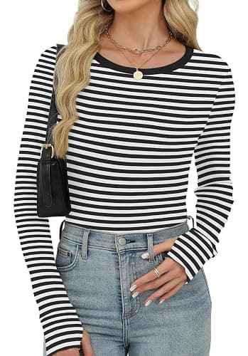 XIEERDUO Long Sleeve Thermal Shirt for Women Fleece Slim Fit Tops Crewneck Basic T-Shirts with Thumb Holes Fall Fashion 2025 thumbnail 3