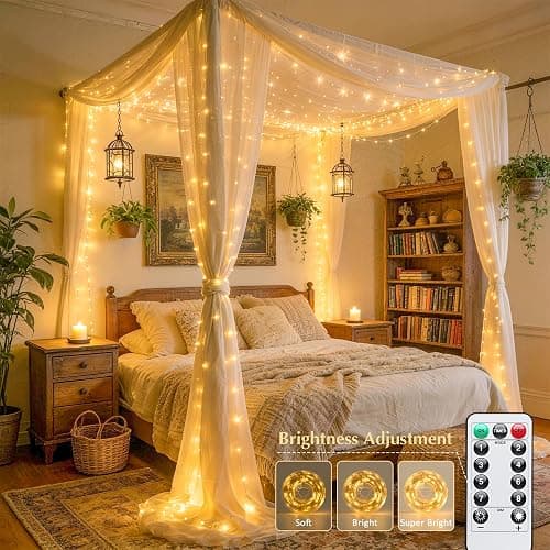 JMEXSUSS USB Fairy Lights for Bedroom, 33ft 100 LED Twinkle Lights Plug in with Remote, Indoor String Light for Dorm Girl's Room Tent DIY Birthday Gift Party Decor, Silver Wire, Warm White,Timer - Image 1