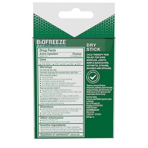 Biofreeze Dry Stick, Mess-Free Relief for Neck, Shoulder, Knee, Hip, Hand & Joint, Cooling Menthol Pain Relief Stick, Up to 100 Uses thumbnail 10