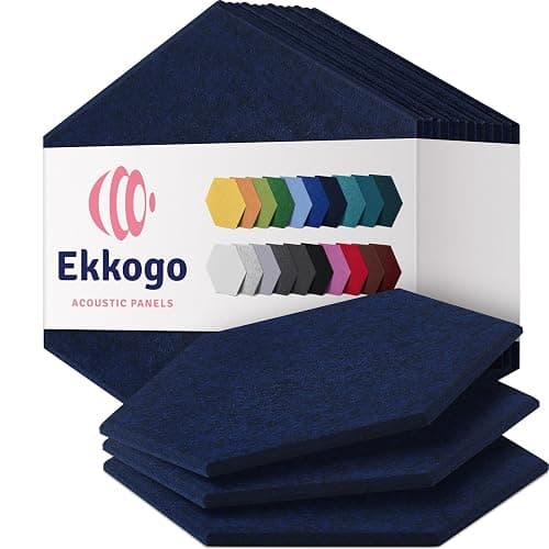 Ekkogo Acoustic Panels 12-Pack [Denim Blue Hexagon] - Image 1