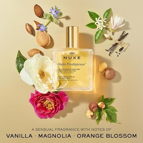 NUXE Huile Prodigieuse Multi-Purpose Dry Body Oil, Skin & Hair | Lightweight scented dry oil for skin, face & hair, French skincare with 7 botanical oils for after shower hydration & glow thumbnail 8