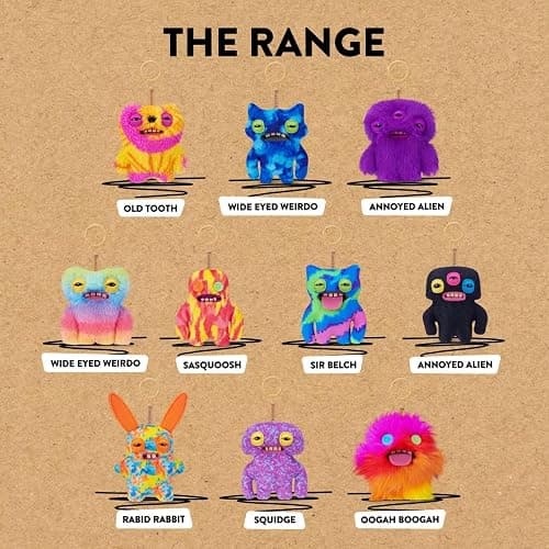 Fuggler Series 6 Keyrings, 4.5 Inch Funny Ugly Monsters Plush Keychain, Character-Themed Unisex Plush Fabric thumbnail 3