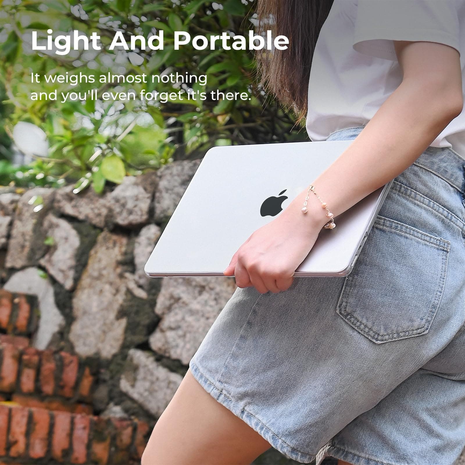 EooCoo Compatible with MacBook Air 13 inch Case M5 2026-2022 M4 M3 M2 Model A3449 A3240 A3113 A2681, Clear Air 13.6" Laptop Hard Shell Case + Keyboard Cover + Screen Film, Crystal Clear thumbnail 5
