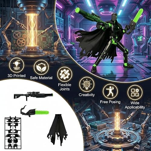 Pthjswj T13 Action Figure Set - (Assembled) 3D Printed Action Figure, Titan 13 Action Figure, Multi-Jointed Movable Dummy 13, Robot Action Figure, Birthday Gifts for Boys, Girls Desktop Decorations thumbnail 2