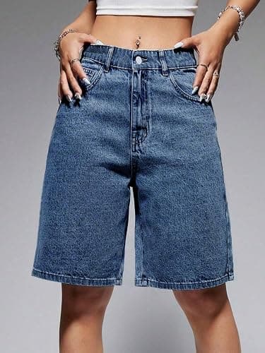 EMMIOL Women Jorts Baggy Jeans Jorts Outfits Mid-Low Waisted Denim Y2K Shorts Summer Hot Short Pants Streetwear thumbnail 2