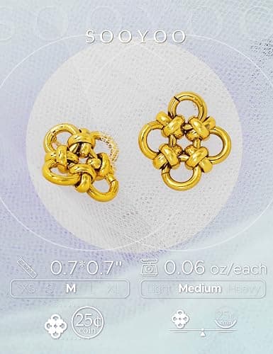 Trendy Gold Drop Earrings for Women - Elegant & Unique for all-day 14K Plated Non Tarnish & Hypoallergenic thumbnail 5